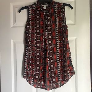 HM Shear Tribal Blouse 🧡